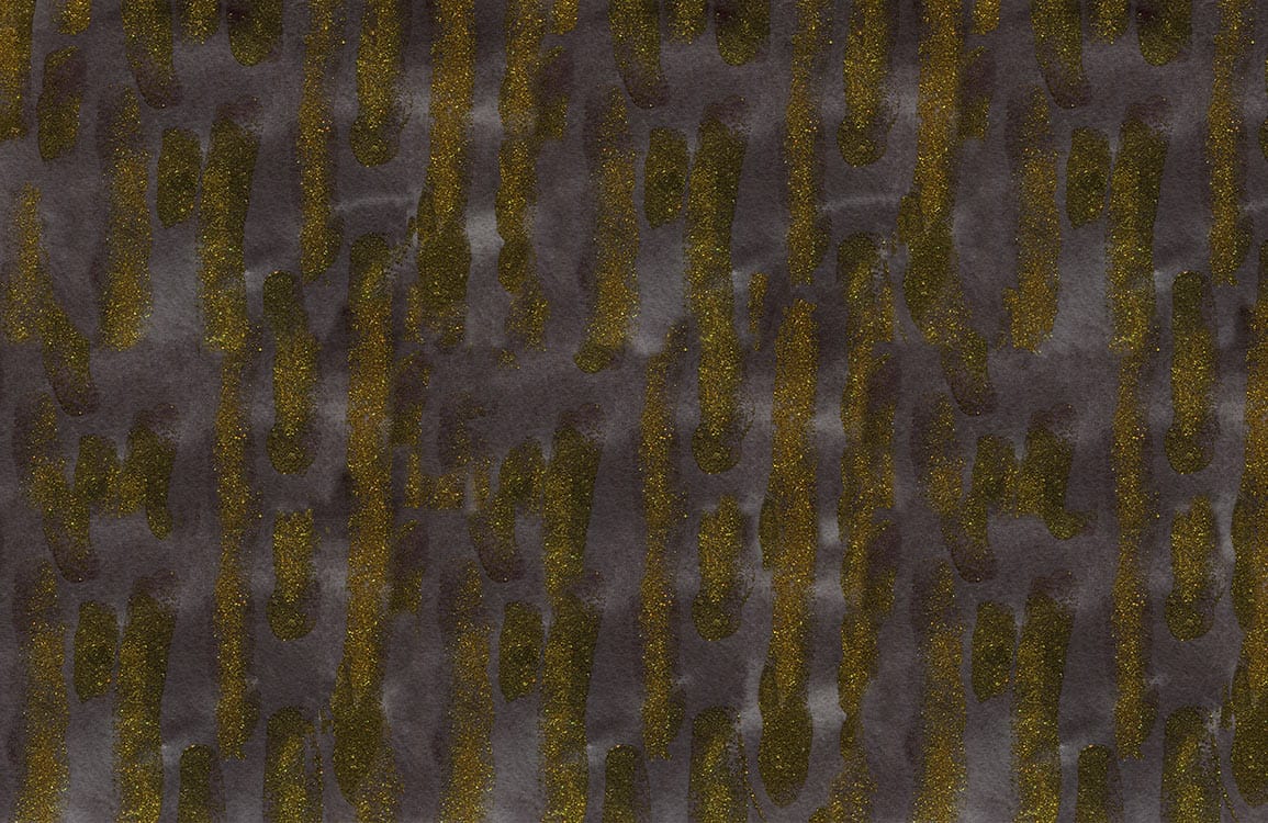 Alt text pour papier peint mural encre dorée fluide avec textile sombre à rayures verticales