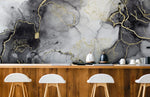 Papier peint mural marbre noir et or œuvre d’art moderne - Vignette | Mr Papier Peint