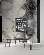 Papier peint mural marbre noir et or œuvre d’art moderne - Vignette | Mr Papier Peint