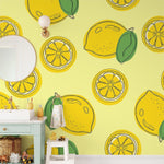 Papier Peint Mural Esquisse Citron - Vignette | Mr Papier Peint