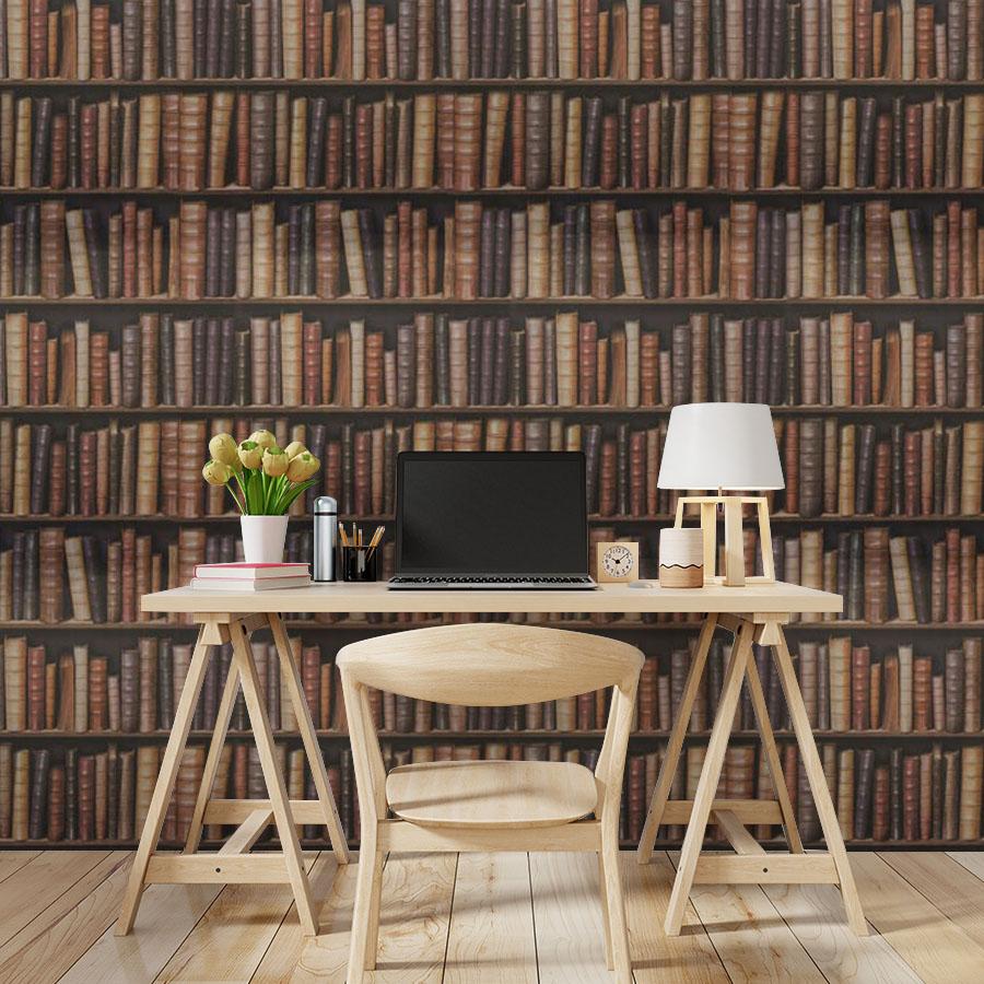Papier peint mural étagère à livres - Le meilleur Papier peint panoramique Sur mesure