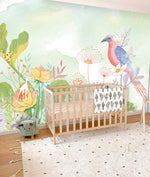 Oiseau Pastel en Fleurs Papier Peint Mural Fantaisie Florale - Vignette | Mr Papier Peint
