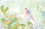 Oiseau Pastel en Fleurs Papier Peint Mural Fantaisie Florale - Vignette | Mr Papier Peint