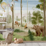 Papier Peint Mural Faune Forêt Enchantée pour Chambre d’Enfant - Vignette | Mr Papier Peint