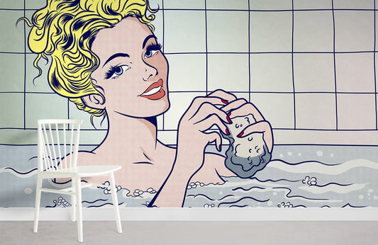 Papier peint mural Femme dans le bain - Le meilleur Papier peint panoramique Sur mesure