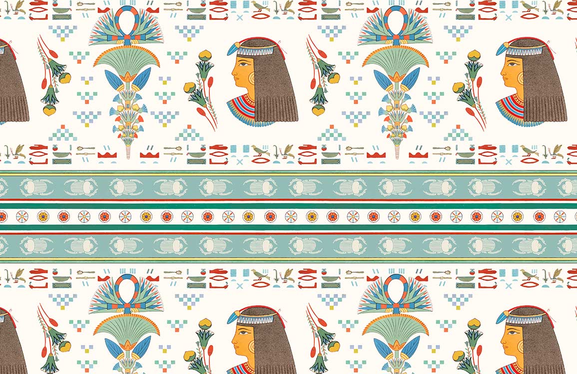 Tissu à motif égyptien pour papier peint mural femme, décoration murale femme