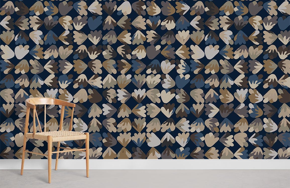 Papier peint mural Feuille Gribouillée - Le meilleur Papier peint panoramique Sur mesure