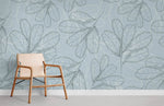 Papier peint mural Feuilles bleu poussiéreux - Vignette | Mr Papier Peint