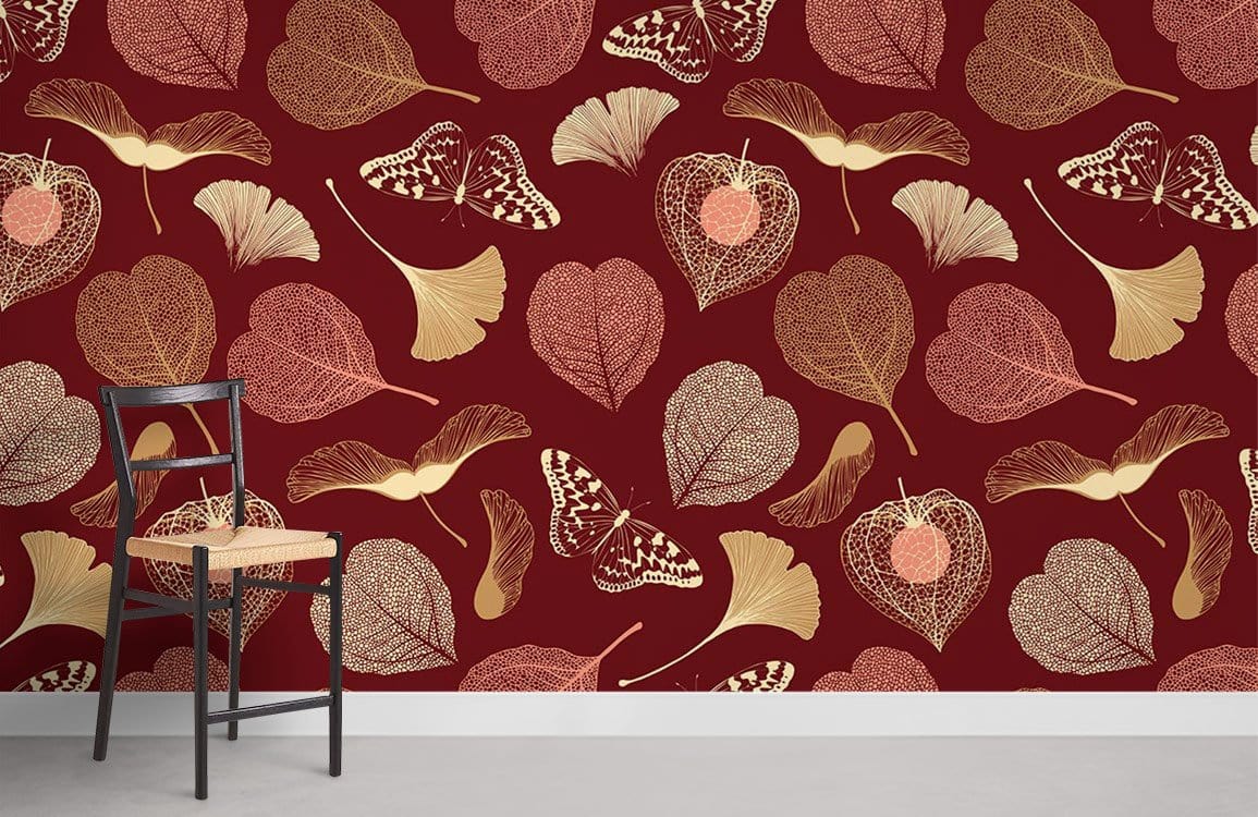 Papier peint mural Feuilles Élancées - Le meilleur Papier peint panoramique Sur mesure