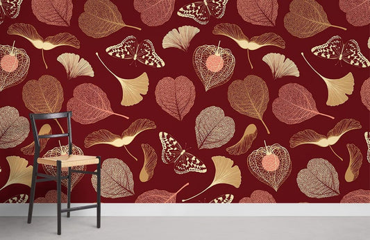 Papier peint mural Feuilles Élancées - Le meilleur Papier peint panoramique Sur mesure