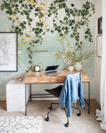 Peint mural feuilles pleureuses vertes pour une chambre sereine - Vignette | Mr Papier Peint