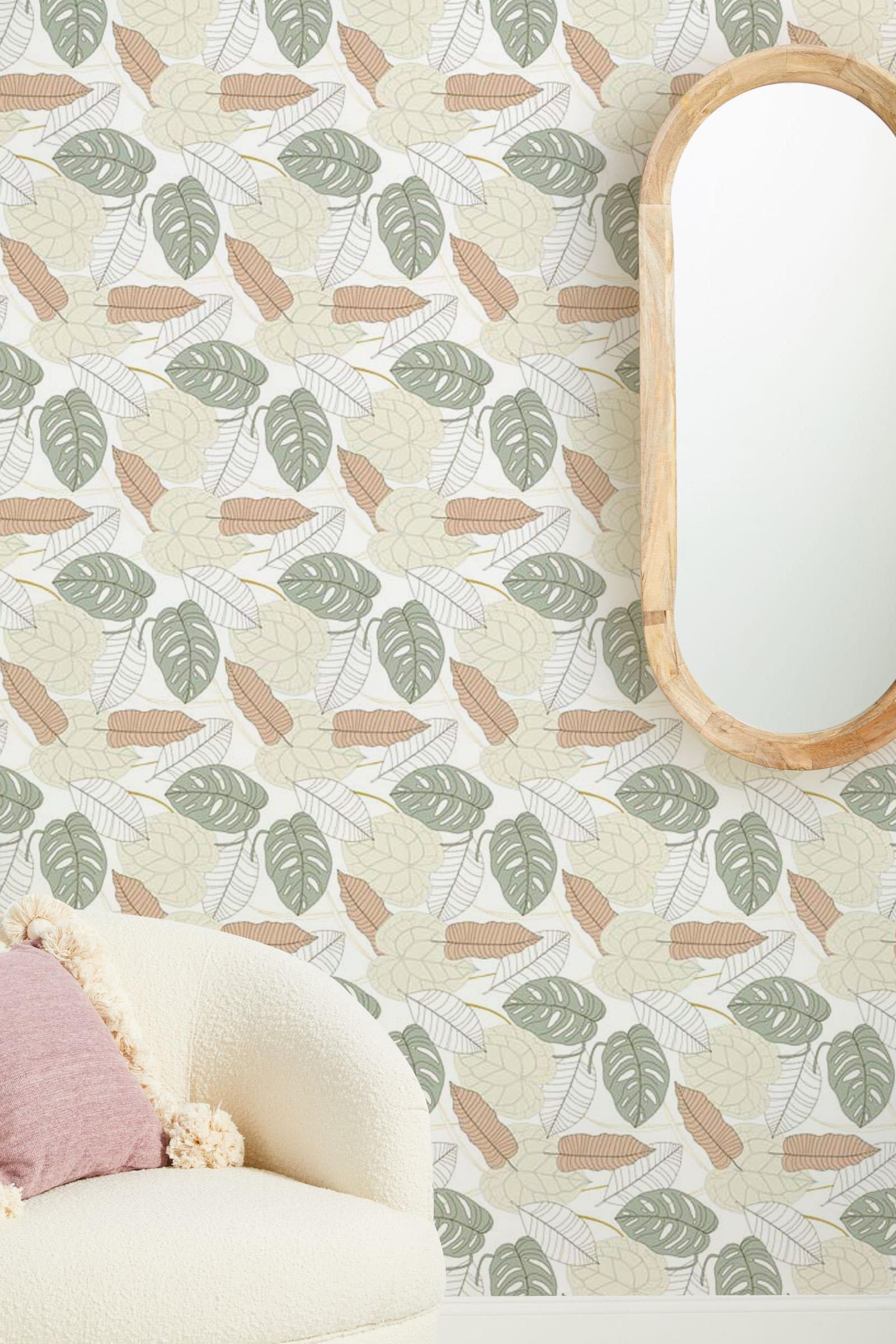 Papier peint mural Feuilles superposées - Le meilleur Papier peint panoramique Sur mesure