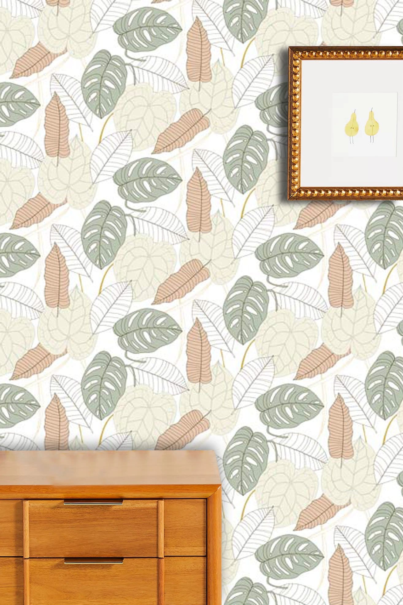 Papier peint mural Feuilles superposées - Le meilleur Papier peint panoramique Sur mesure