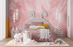 Rêve d’Enfant sous Feuilles Tropicales Roses Papier Peint Mural - Vignette | Mr Papier Peint