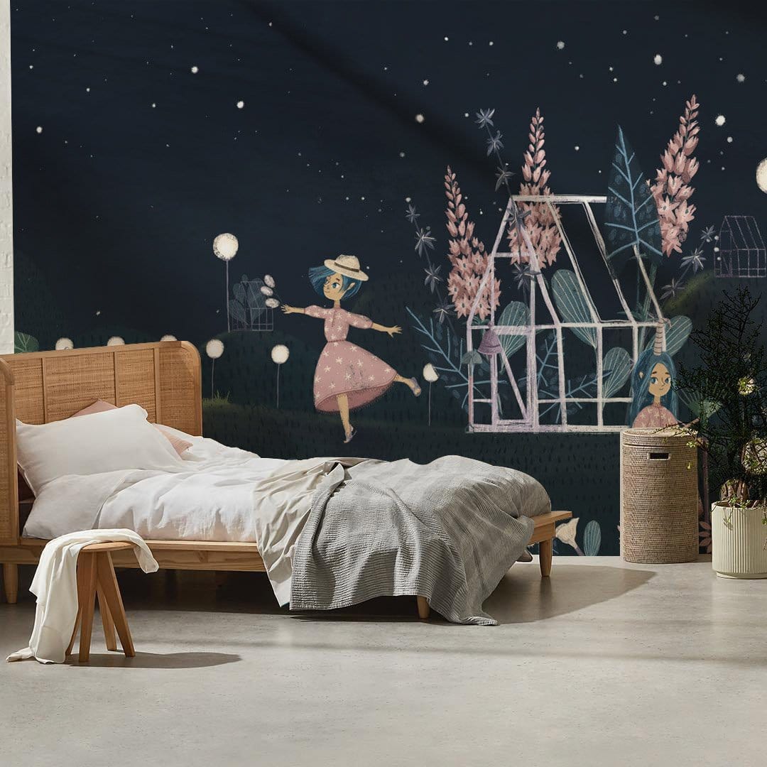 Papier peint mural Fille dans le champ - Le meilleur Papier peint panoramique Sur mesure