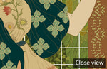 Peint mural fille lisant sous vignes florales et élégance sarcelle - Vignette | Mr Papier Peint