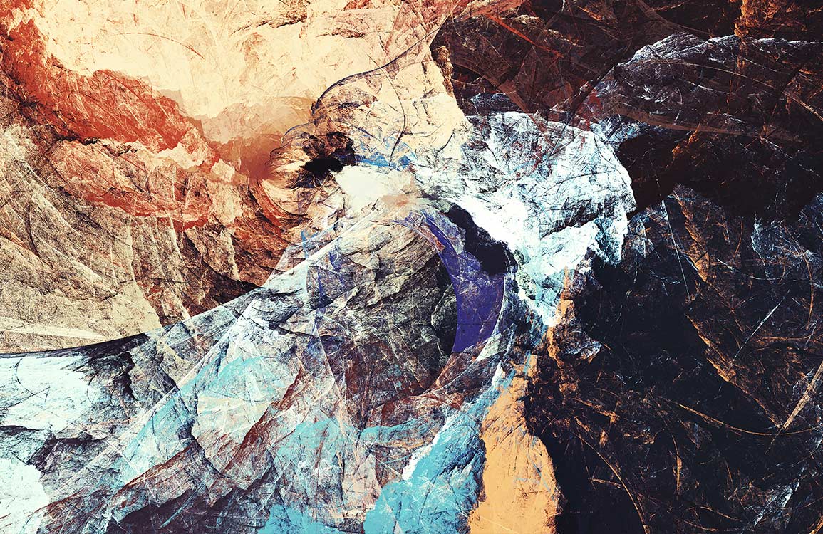 Papier peint mural Fissures colorées - Le meilleur Papier peint panoramique Sur mesure