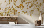 Papier peint mural Fleur dorée oiseaux et roses en élégance 3D - Vignette | Mr Papier Peint