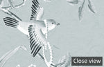 Peint Mural Fleur Incolore Éveil de Nature et Oiseaux sur Vert Pâle - Vignette | Mr Papier Peint