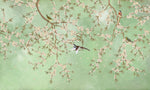 Peint mural fleurs Jardin Secret en Vert et Bois - Vignette | Mr Papier Peint