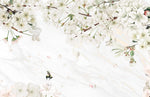 Papier peint mural fleurs de poirier élégance et nature en peinture murale - Vignette | Mr Papier Peint
