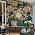 Papier peint mural Fleurs Dorées - Vignette | Mr Papier Peint