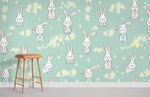 Papier Peint Mural Fleurs & Lapins - Vignette | Mr Papier Peint