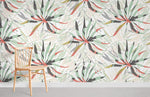 Papier peint mural fleurs oscillantes et feuilles de palmier tropicales - Vignette | Mr Papier Peint