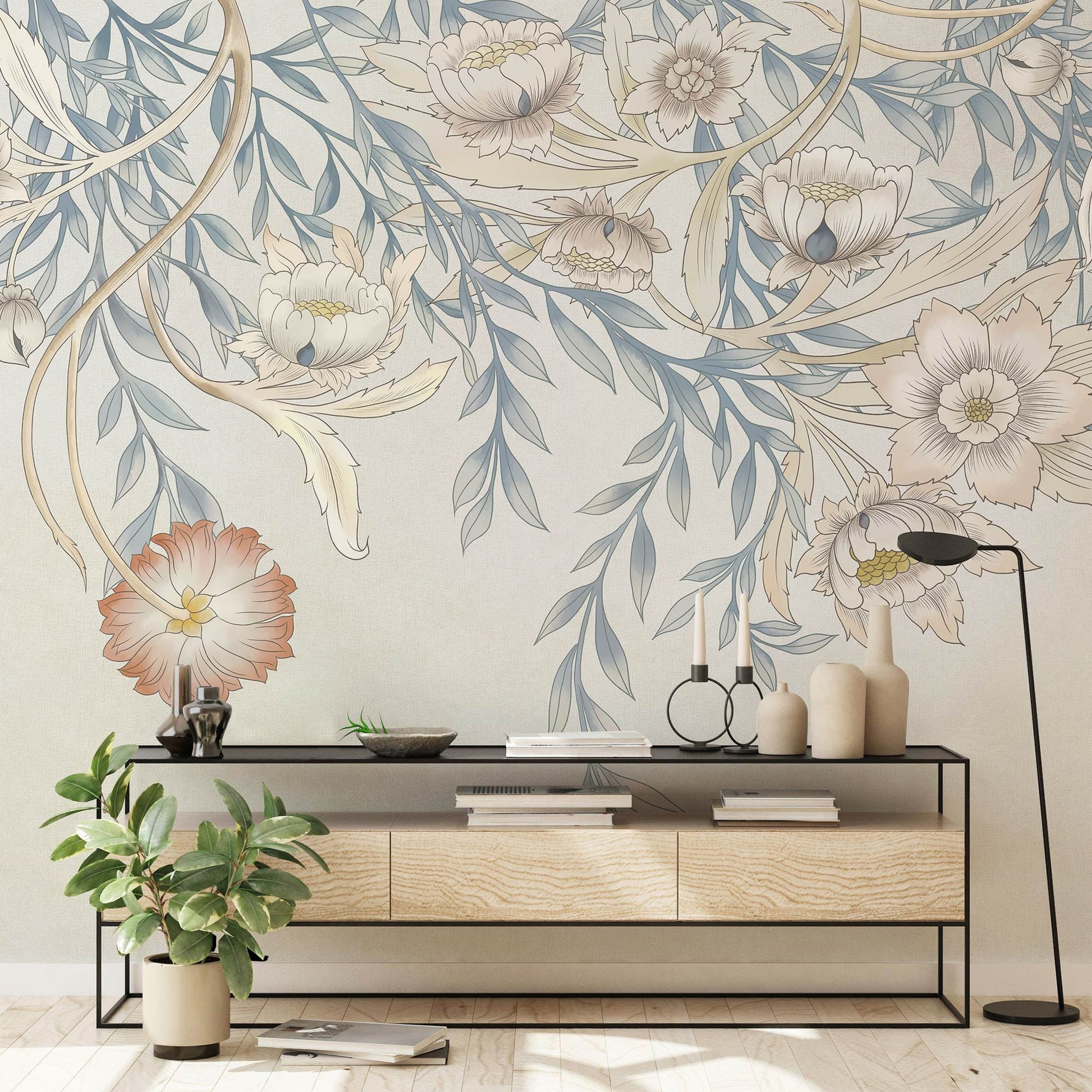 Papier peint mural Fleurs Pastel - Le meilleur Papier peint panoramique Sur mesure