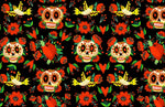 Papier peint mural fleurs et squelette élégance florale et mystère - Vignette | Mr Papier Peint