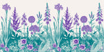 Papier peint mural Fleurs Violettes & Turquoise - Vignette | Mr Papier Peint