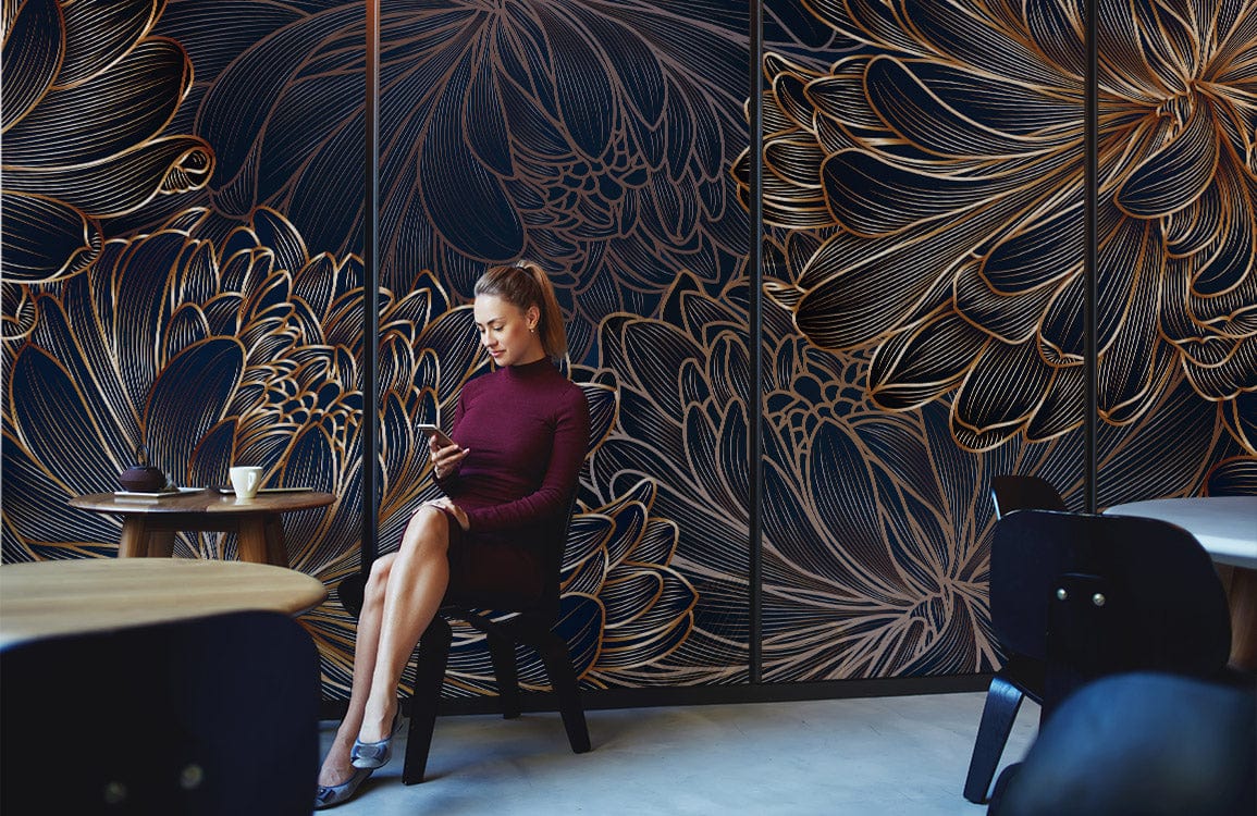 Papier peint mural floral 3D - Le meilleur Papier peint panoramique Sur mesure