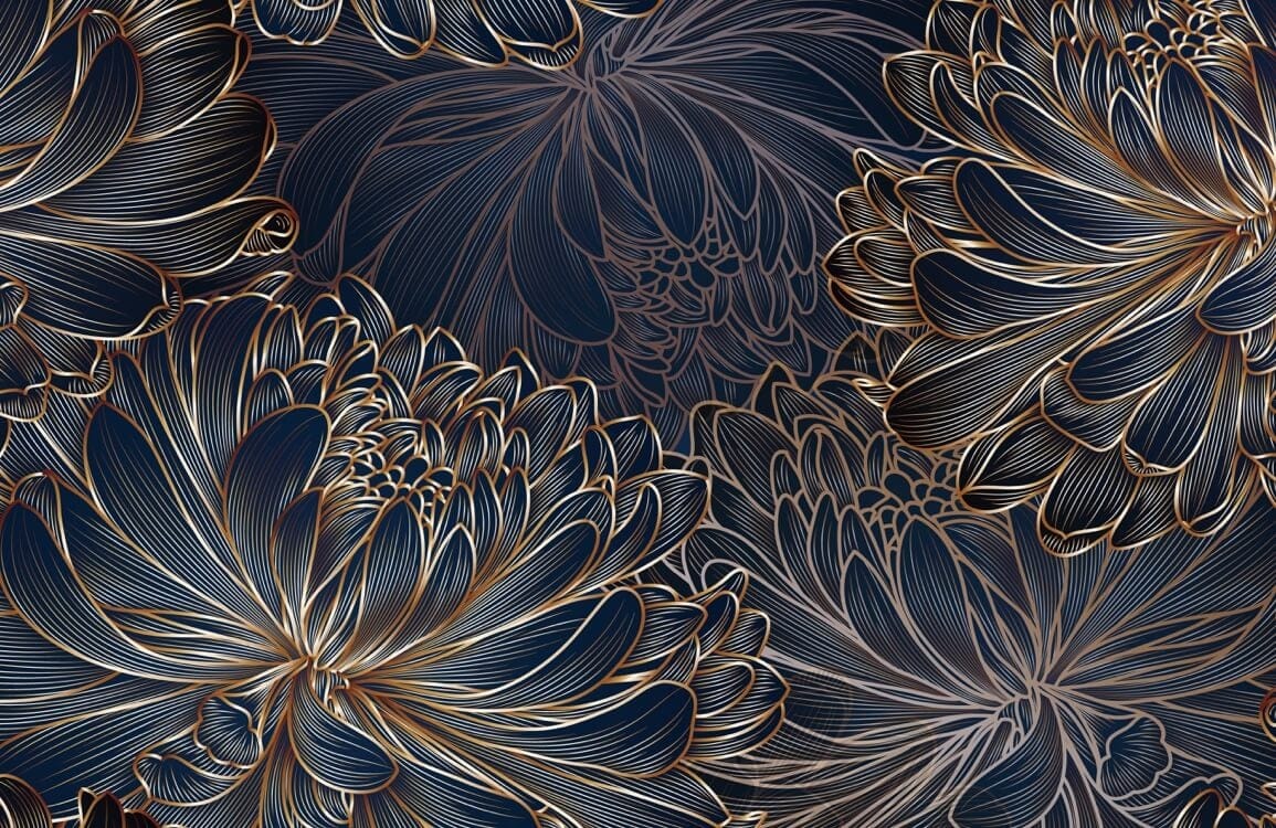 Papier peint mural floral 3D - Le meilleur Papier peint panoramique Sur mesure
