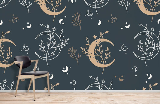 Papier peint mural floral céleste - Le meilleur Papier peint panoramique Sur mesure