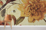 Éclat doré sur murs Peint mural floral vintage jaune - Vignette | Mr Papier Peint
