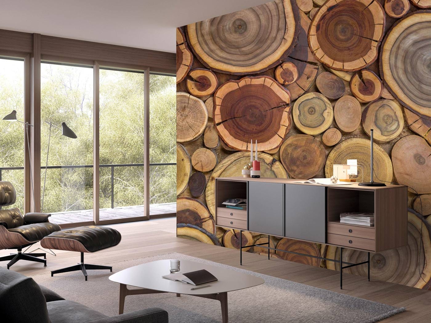 Papier peint mural Forêt Colorée - Le meilleur Papier peint panoramique Sur mesure
