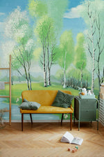 Papier peint mural Forêt de bouleaux sereine - Vignette | Mr Papier Peint