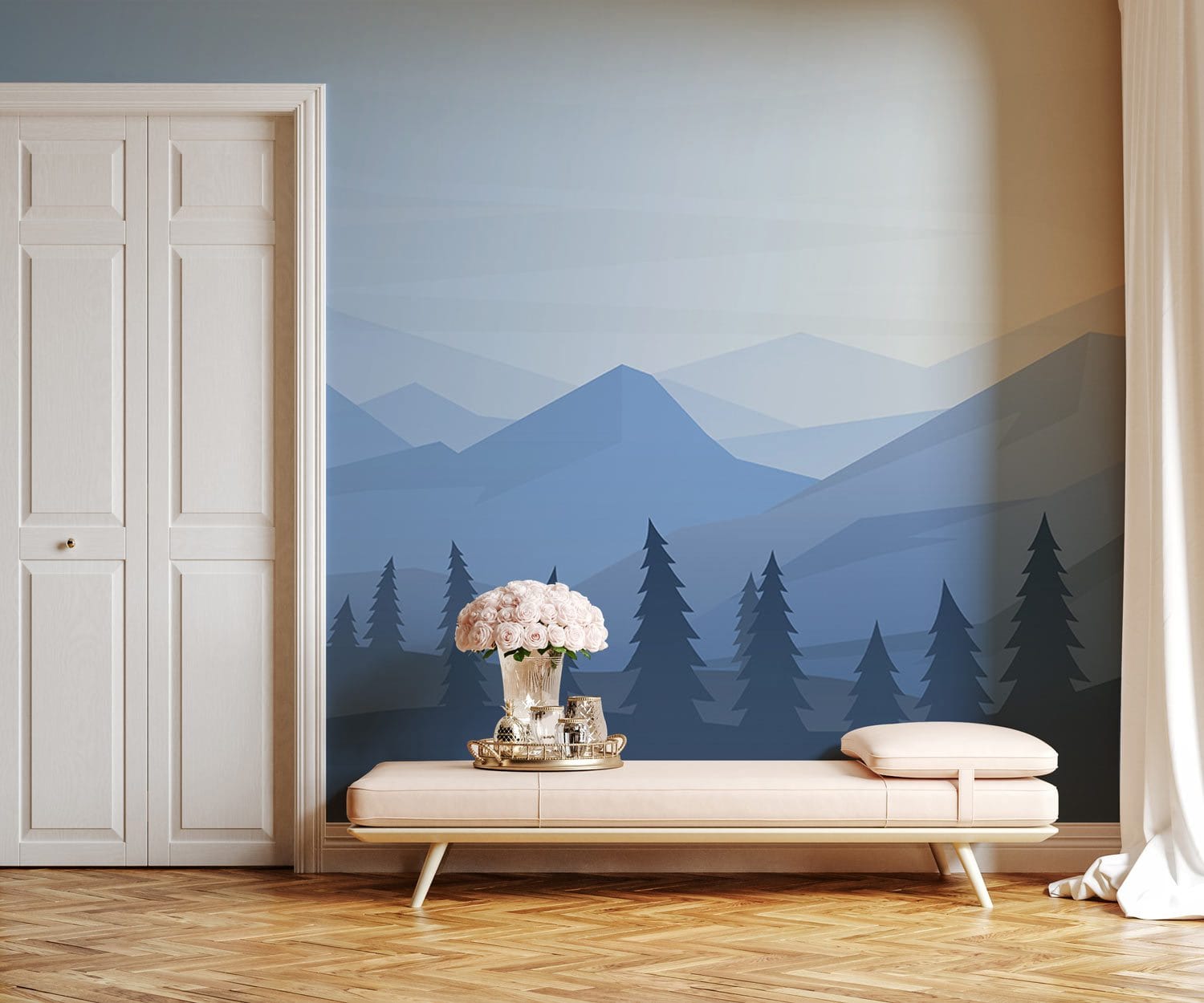 Papier peint mural forêt de montagne - Le meilleur Papier peint panoramique Sur mesure