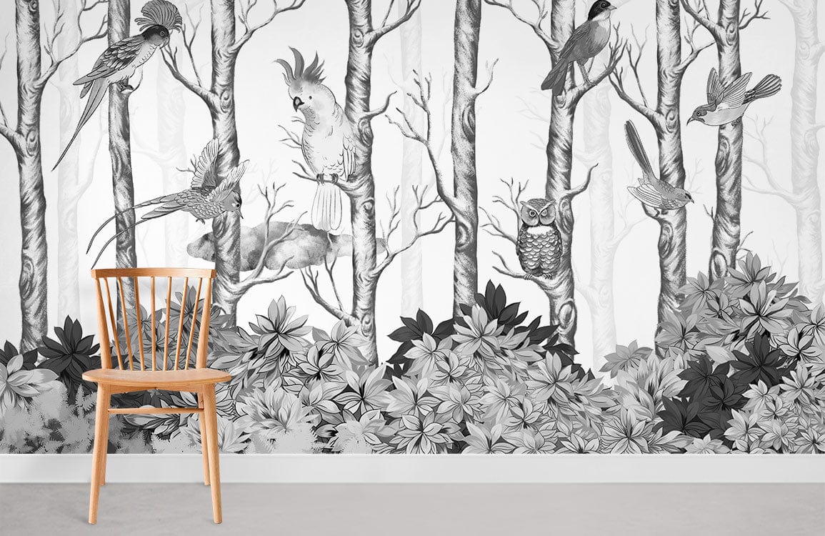 Papier peint mural Forêt des Oiseaux - Le meilleur Papier peint panoramique Sur mesure