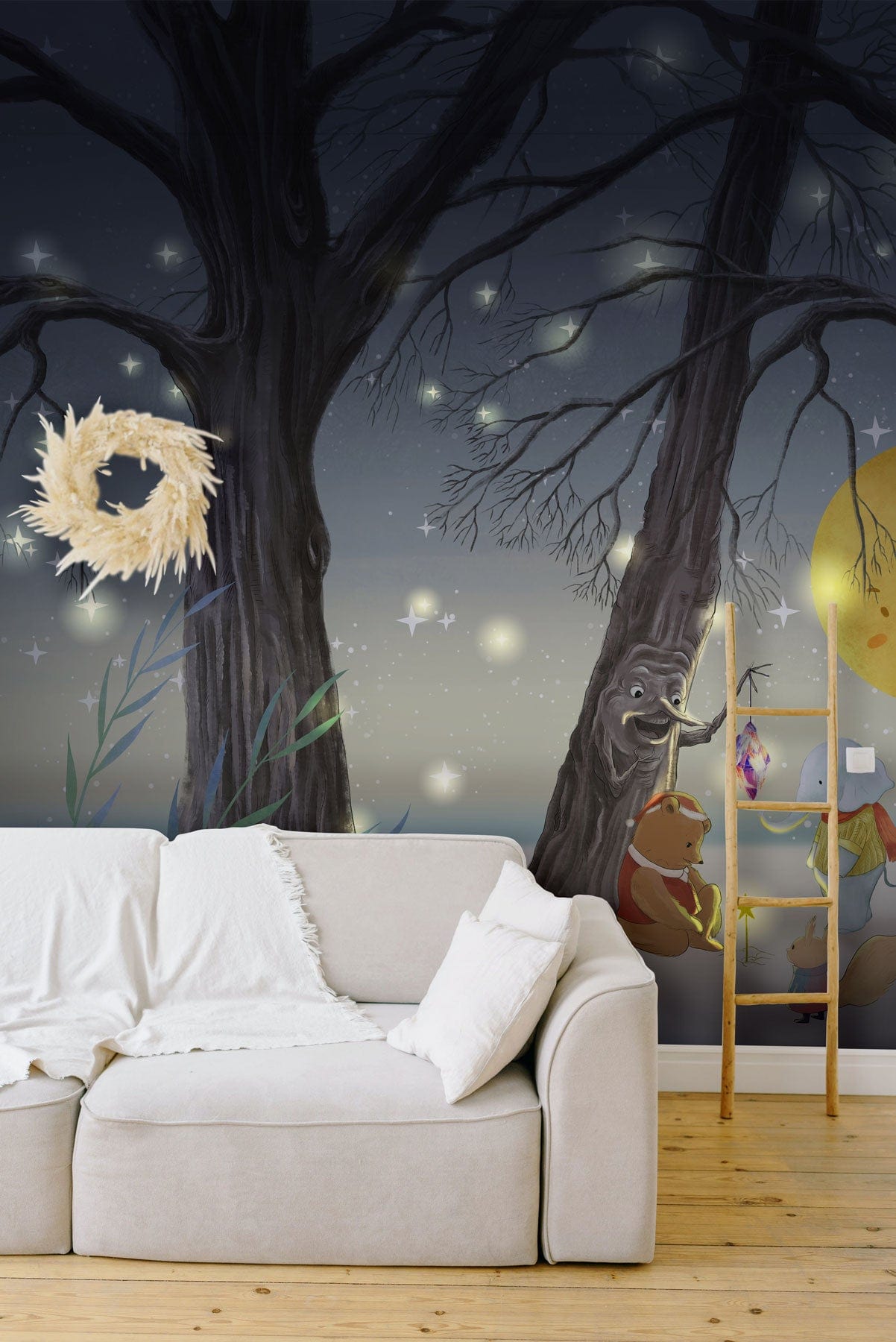 Papier Peint Mural: Forêt Enchantée et Animaux Nocturnes - Le meilleur Papier peint panoramique Sur mesure