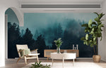 Papier peint mural Forêt Sombre et Brume Bleue - Vignette | Mr Papier Peint