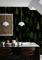 Papier peint mural forêt vert foncé - Vignette | Mr Papier Peint