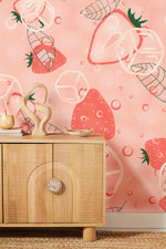 Papier Peint Mural Fraises à la Menthe - Vignette | Mr Papier Peint