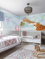 Papier peint mural girafe et ballon de 80 caractères - Vignette | Mr Papier Peint