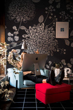 Papier peint mural chrysanthèmes élégance nature et design moderniste - Vignette | Mr Papier Peint