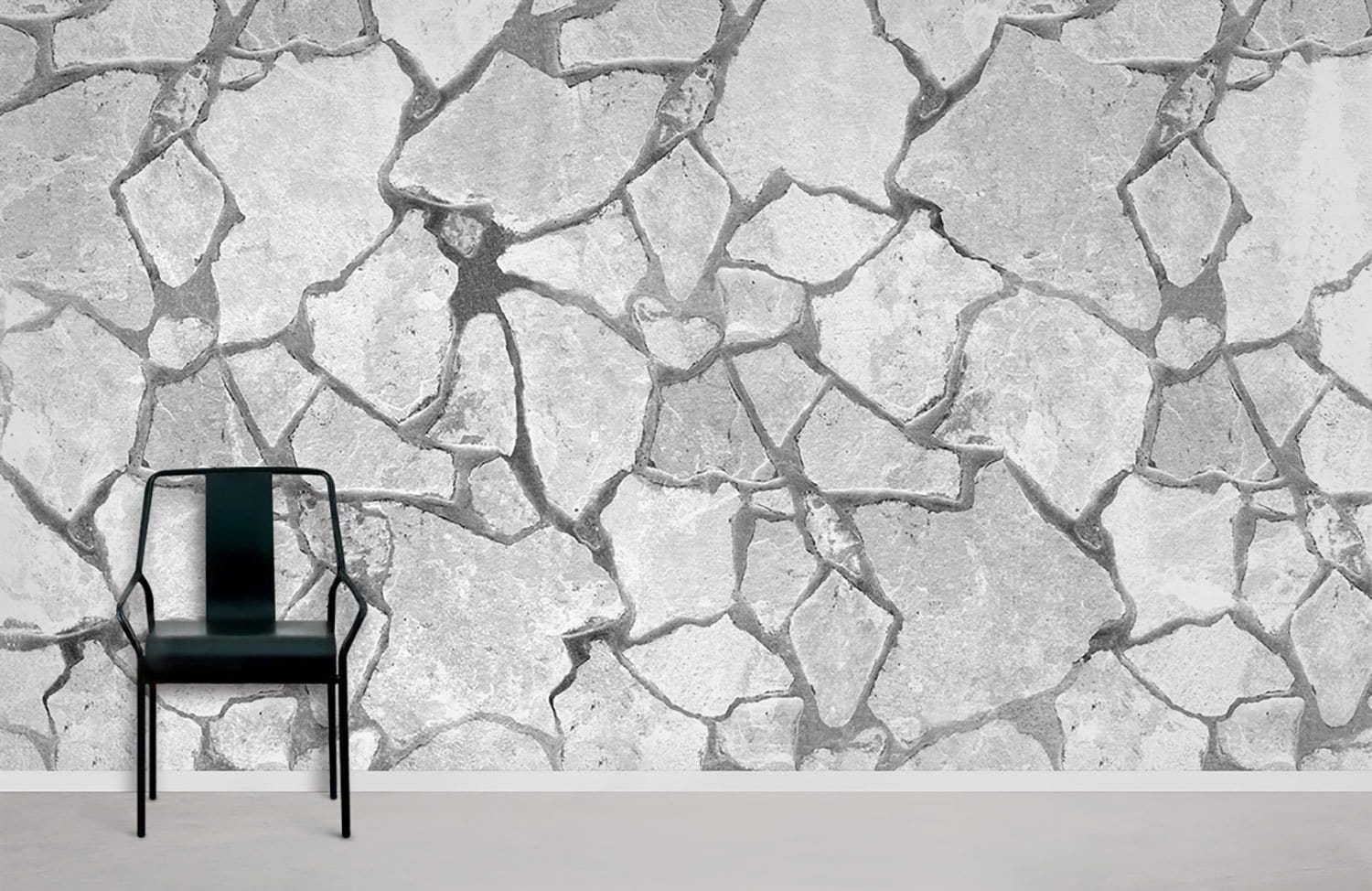 Papier peint mural gris effet fissuré - Le meilleur Papier peint panoramique Sur mesure
