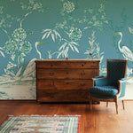 Papier peint mural Grues sereines et fleurs - Vignette | Mr Papier Peint