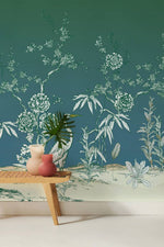 Papier peint mural Grues sereines et fleurs - Vignette | Mr Papier Peint