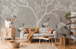 Papier peint mural Grues sous l'arbre - Vignette | Mr Papier Peint