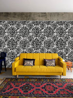 Papier peint mural grunge cercle noir et blanc audace artistique - Vignette | Mr Papier Peint